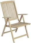 DELUKE Gartenstuhl MARA,Teak 5-fach Verstellbar Teak Unbehandelt Hochlehner