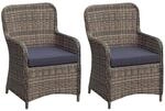 DELUKE Gartenstuhl 2er Set LAGOS Kunststoff Nelkenbraun Relaxsessel Wetterfest