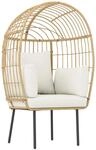Outsunny Rattansessel Stahl PE-Rattan 95L x 80B x 155H cm Beige