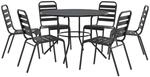 vidaXL Gartenstuhl-Set 7-Tlg Stapelbar Pulverbeschichteter Stahl 3283767