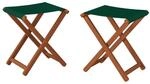 Erst-Holz Gartenhocker Klappbar X-Stuhl Dunkel mit Gr&uuml;n 10-210 Doppelpack