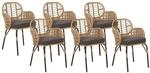 Beliani Gartenstuhl Naturfarben Beige Grau Schwarz 49x45x84
