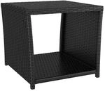vidaXL Beistelltisch mit Glasplatte Schwarz Poly Rattan & Hartglas 319560