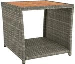 vidaXL Beistelltisch mit Holzplatte Grau Poly Rattan & Akazienholz 319559