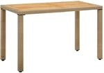 vidaXL Gartentisch Beige 123x60x74 cm Poly Rattan & Massivholz Akazie 316797