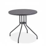 Relaxdays Gartentisch Kunststoff Stahl Grau Holzoptik 75 cm x &oslash; 80 cm 5,5 kg