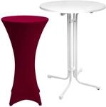 Beautissu Sylt Stehtisch &Oslash; 80cm Wei&szlig; mit Stella Stehtischhusse &Oslash; 80cm...