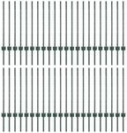 vidaXL Zaunpfosten 44 Stk Gr&uuml;n 120 cm Stahl 3335917