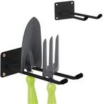 Relaxdays Wandhaken 2er Set Stahl Schwarz 7,5 cm x 9 cm x 24 cm