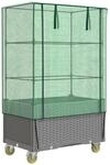 vidaXL Hochbeet mit Aufsatz und Rollen Rattan-Optik 80x50x182 cm 2146134
