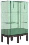 vidaXL Hochbeet mit Gew&auml;chshaus-Aufsatz Rattan-Optik 80x40x140 cm 2146129