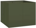 vidaXL Pflanzgef&auml;&szlig; Olivgr&uuml;n 100x100x80 cm Stahl 860825