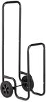 Relaxdays Kaminholzwagen Metall Schwarz mit Vollgummireifen 100 cm x 41 cm x 42,5 cm
