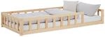 Homestyle4u Kinderbett Natur mit Rausfallschutz 90x200 cm BodenbettLattenrost