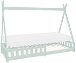ML-Design Kinderbett Tipi 90x200 cm Mint mit Matratze H10cm Lattenrost