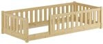 Erst-Holz Holzbett Kinderbett 90 x 200 cm Flachbett mit Rundumsicherung Kiefer...