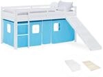 Homestyle4u Hochbett 90x200 Kinder Rutsche Matratze Blau Kinderbett 2998