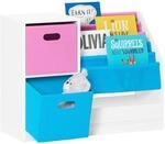 SoBuy B&uuml;cherregal Kinderregal mit Boxen Aufbewahrungsregal Wei&szlig; KMB76-F