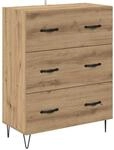 vidaXL Sideboard Artisan-Eiche 69,5 x 34 x 90 cm Verbundholz und Eisen 881496
