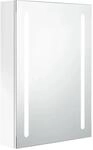 vidaXL LED-Spiegelschrank f&uuml;rs Bad Gl&auml;nzend Wei&szlig; 50x13x70 cm 326501