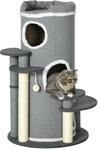 PawHut Kratztonne 99 cm Spieltonne mit Katzenbett Spielball