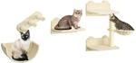 PawHut Katzen Kletterwand Spanplatte Polyester Beige 40L x 28B x 73H cm