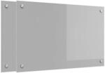 vidaXL K&uuml;chenr&uuml;ckwand 2 Stk Hellgrau 80 x 50 cm Geh&auml;rtetes Glas 3415450