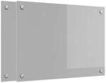 vidaXL K&uuml;chenr&uuml;ckwand 2 Stk Hellgrau 70 x 50 cm Geh&auml;rtetes Glas 3415447