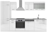 Vicco R-Line K&uuml;chenzeile Wei&szlig; Hochglanz/Wei&szlig; 300 cm ohne Arbeitsplatte ohne