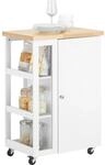 SoBuy K&uuml;chenwagen Servierwagen mit 3 Ablagef&auml;chern K&uuml;chenregal 60x90x40cm Wei&szlig;