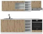 Vicco R-Line K&uuml;chenzeile Artisan Eiche/Wei&szlig; 240 cm ohne Arbeitsplatte ohne