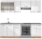 Vicco Fame-Line K&uuml;chenzeile Wei&szlig; Hochglanz/Goldkraft Eiche 240 cm AP...