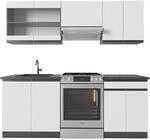 Vicco R-Line K&uuml;chenzeile Wei&szlig;/Anthrazit 200 cm AP Anthrazit ohne E-Ger&auml;te