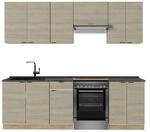Vicco Fame-Line K&uuml;chenzeile Eiche Paneel/Goldkraft Eiche 240 cm AP Anthrazit...