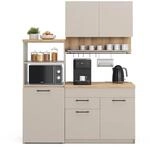 Vicco Egbert SingleK&uuml;che Greige 160 cm mit Ausziehbarem TischEgbert ohne E-Ger&auml;te