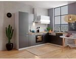 Respekta Winkelk&uuml;che KBL280WGCGKEG 280 x 172 cm Grau-Wei&szlig;-Butcher Nussbaum