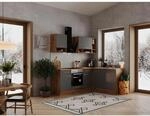 Respekta L-K&uuml;chenzeile Hilde LBBEKBL220EGC ohne E-Ger&auml;te 220 cm Grau
