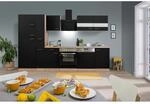 Respekta K&uuml;chenzeile KB310ESSCGKE 310 cm Schwarz-Eiche S&auml;gerau Nachbildung