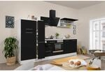 Respekta Premium K&uuml;chenzeile 300 cm Schwarz Hochglanz-Wei&szlig;