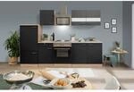 Respekta Economy K&uuml;chenzeile KB270ESSS 270 cm Schwarz-Eiche S&auml;gerau