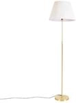 QAZQA Stehleuchte Gold Messing mit Plissiertem Schirm Creme 45 cm Parte