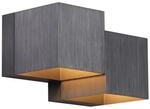 QAZQA Moderne Wandleuchte Gunmetal 2 Flammig Transfer Double