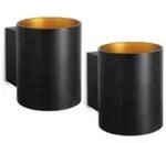 SSC-LUXon TUANI 2er Set Wandleuchte Schwarz Gold Rund G9 Up Down Design