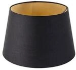 QAZQA Baumwolllampenschirm Schwarz 32 25 18 mit Goldenem Interieur
