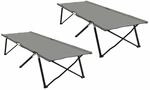 vidaXL Klapp Schlafbett f&uuml;rs Camping 2 Stk Grau 206 x 76 x 74 cm 42003171