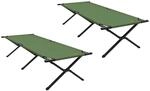vidaXL Klapp Schlafbett f&uuml;rs Camping 2 Stk Gr&uuml;n 210 x 80 x 46 cm 42003196