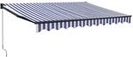 vidaXL Markise Einziehbar Blau und Wei&szlig; 3x2,5 m Stoff und Aluminium 3154446