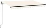 vidaXL Markise Manuell Einziehbar mit LED 450x300 cm Creme 3069122