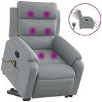 vidaXL Elektrischer Massagesessel mit Aufstehhilfe Hellgrau Stoff Modell 9