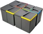 Emuca Recycle-K&uuml;chenschubladenbeh&auml;lter mit Geruchsdichtem Deckel H&ouml;he 266 2 x 15 L